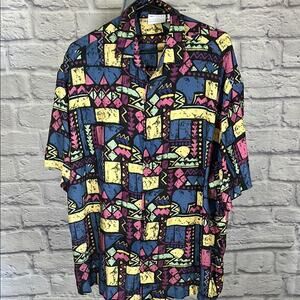 ASOS 80’s style retro Colorful Geometric Men's Shirt